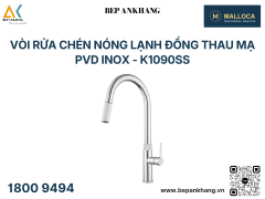 Vòi rửa chén nóng lạnh đồng thau mạ PVD Inox - K1090SS